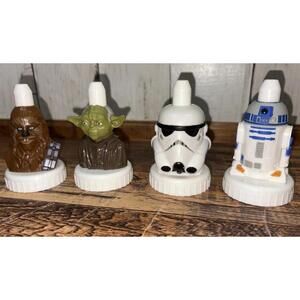 Good 2 Grow Star Wars Juice Bottle Toppers Set Yoda R2-D2 Chewbacca Stormtrooper
